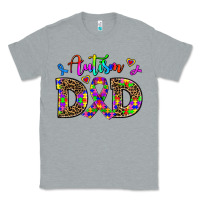 Heather Grey rainbow colors autism dad Classic Tee - AdoDesignShop