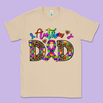 Rainbow Colors Autism Dad Classic Tee Designed By Adodesignshop