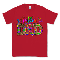 Red rainbow colors autism dad Classic Tee - AdoDesignShop