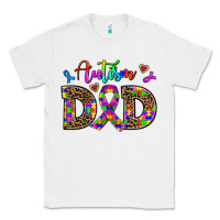 White rainbow colors autism dad Classic Tee - AdoDesignShop