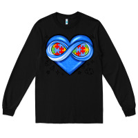 Black infinity heart autism awareness Long Sleeve Tee - JahusDesignShop