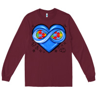 Burgundy infinity heart autism awareness Long Sleeve Tee - JahusDesignShop
