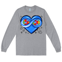 Heather Grey infinity heart autism awareness Long Sleeve Tee - JahusDesignShop