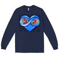 Navy infinity heart autism awareness Long Sleeve Tee - JahusDesignShop