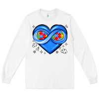 White infinity heart autism awareness Long Sleeve Tee - JahusDesignShop