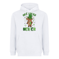 White one lucky heifer Heavyweight Hoodie - MaliasSmallBusiness