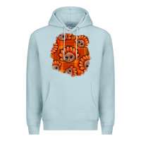 Blue Mist Thanksgiving Turkey With Tartan Patch Premium Hoodie - BundleAndBundleShop