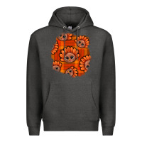 Charcoal Heather Thanksgiving Turkey With Tartan Patch Premium Hoodie - BundleAndBundleShop