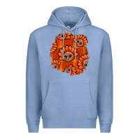 Colony Blue Thanksgiving Turkey With Tartan Patch Premium Hoodie - BundleAndBundleShop
