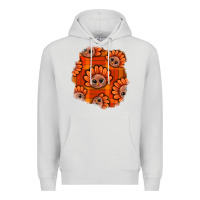 Dove Grey Thanksgiving Turkey With Tartan Patch Premium Hoodie - BundleAndBundleShop