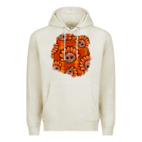 Oatmeal Heather Thanksgiving Turkey With Tartan Patch Premium Hoodie - BundleAndBundleShop
