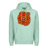 Seafoam Thanksgiving Turkey With Tartan Patch Premium Hoodie - BundleAndBundleShop