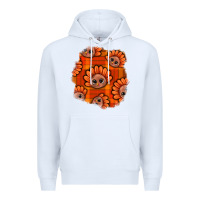 White Thanksgiving Turkey With Tartan Patch Premium Hoodie - BundleAndBundleShop