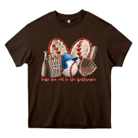 Chocolate Brown take me out to the ballgame Heavy Core Tee - RacoonDesign