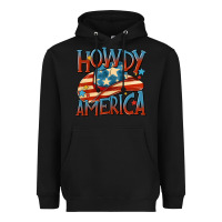 Black howdy america Heavyweight Hoodie - MaliasSmallBusiness