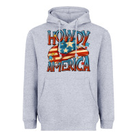 Heather Grey howdy america Heavyweight Hoodie - MaliasSmallBusiness