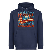 Navy howdy america Heavyweight Hoodie - MaliasSmallBusiness