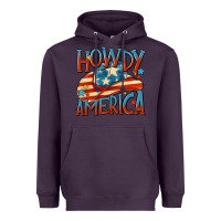 Plum howdy america Heavyweight Hoodie - MaliasSmallBusiness