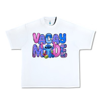 White vacay mode stitch Urban Heavy Tee - Zillion Design Studio