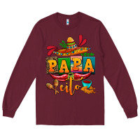 Burgundy papa cito cinco de mayo Long Sleeve Tee - AdoDesignShop
