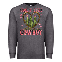 Charcoal Heather cool it cupid i will find my own cowboy Premium Sweatshirt - MaliasSmallBusiness