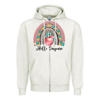 Oatmeal Heather hello daycare Zipper Hoodie - JahusDesignShop