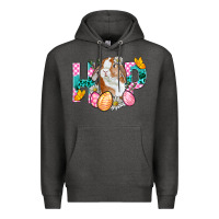 Charcoal Heather Hop Bunny Easter Premium Hoodie - BundleAndBundleShop