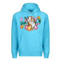 Ocean Blue Hop Bunny Easter Premium Hoodie - BundleAndBundleShop