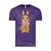 Cloud Purple easter rabbit pink flowers Vintage Tee - BarkalooDesign