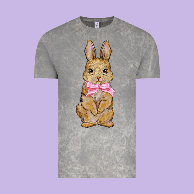 Easter Rabbit Pink Flowers Vintage Tee Designed By Barkaloodesign