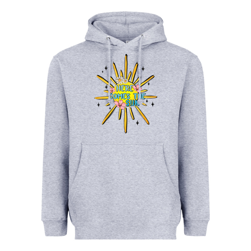 Here Comes The Sun Heavyweight Hoodie by MaliasSmallBusiness | Teevron