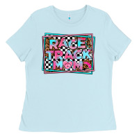 Baby Blue race track mom Ladies Tee - AdoDesignShop