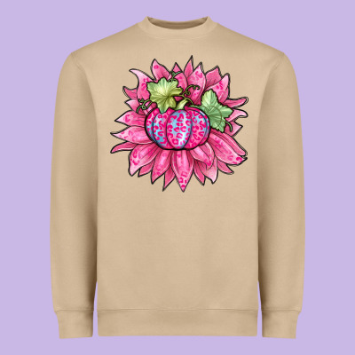 Sunflower Pumpkin Breast Cancer Heavyweight Sweatshirt Designed By Zillion Design Studio