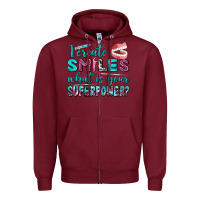 Burgundy i create smile what is your superpower Zipper Hoodie - AdoDesignShop
