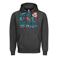 Charcoal Heather i create smile what is your superpower Zipper Hoodie - AdoDesignShop