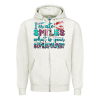 Oatmeal Heather i create smile what is your superpower Zipper Hoodie - AdoDesignShop