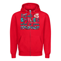 Red i create smile what is your superpower Zipper Hoodie - AdoDesignShop