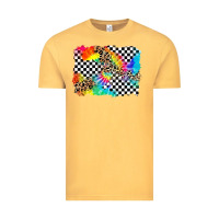 Vintage Mustard race leopard tie dye background Vintage Tee - Zillion Design Studio