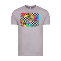 Race Leopard Tie Dye Background Vintage Tee | Teevron