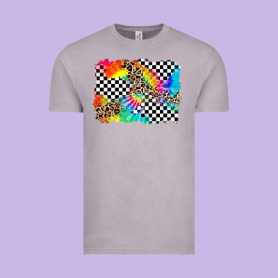 Race Leopard Tie Dye Background Vintage Tee Designed By Zillion Design Studio