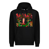 Black Christmas Mama Elf Premium Hoodie - BundleAndBundleShop