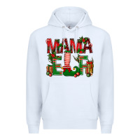 White Christmas Mama Elf Premium Hoodie - BundleAndBundleShop