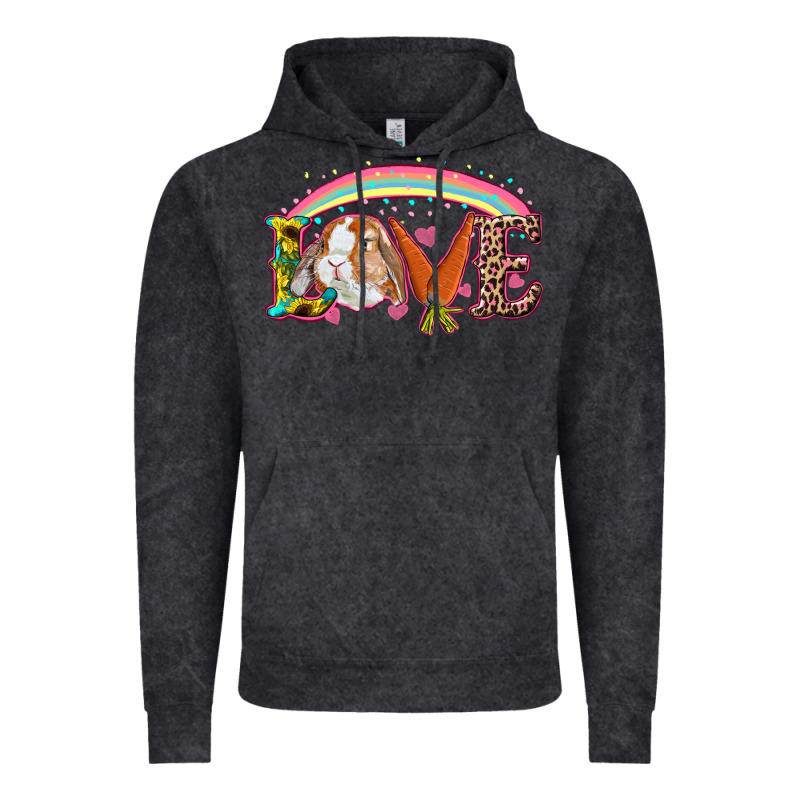 Easter Bunny Love With Rainbow Vintage Hoodie by RanaPortraitStore | Teevron