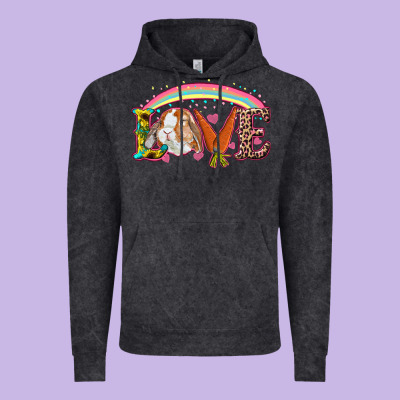 Vintage Hoodie Easter Bunny Love With Rainbow
