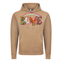 Vintage Coffee Easter Bunny Love With Rainbow Vintage Hoodie - RanaPortraitStore