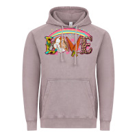 Vintage Zinc Easter Bunny Love With Rainbow Vintage Hoodie - RanaPortraitStore
