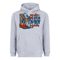 Heather Grey make america cowboy again Heavyweight Hoodie - MaliasSmallBusiness
