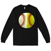 Black half baseball softball Long Sleeve Tee - JahusDesignShop