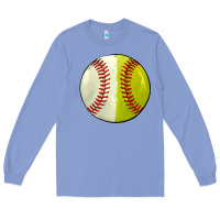 Colony Blue half baseball softball Long Sleeve Tee - JahusDesignShop