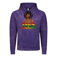 Cloud Purple 1865 juneteenth with afro black woman Vintage Hoodie - texasbilliewilder